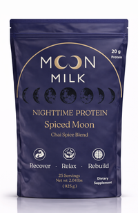 Moon Milk Spiced Moon nighttime casein protein bag — chai blend, 20g protein, 25 servings