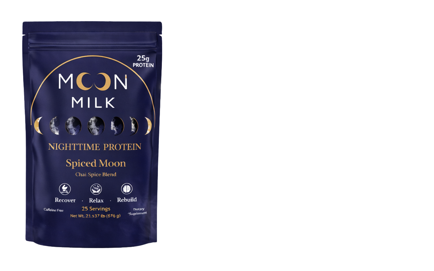 Moon Milk bag with a USB-C rechargeable frother